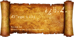 Ürge Lili névjegykártya