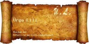 Ürge Lili névjegykártya