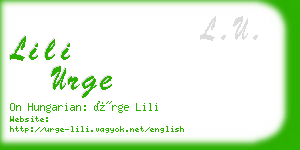 lili urge business card